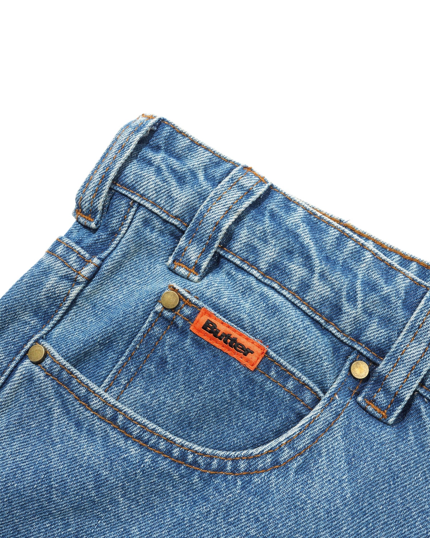 Relaxed Denim Jeans, Washed Indigo
