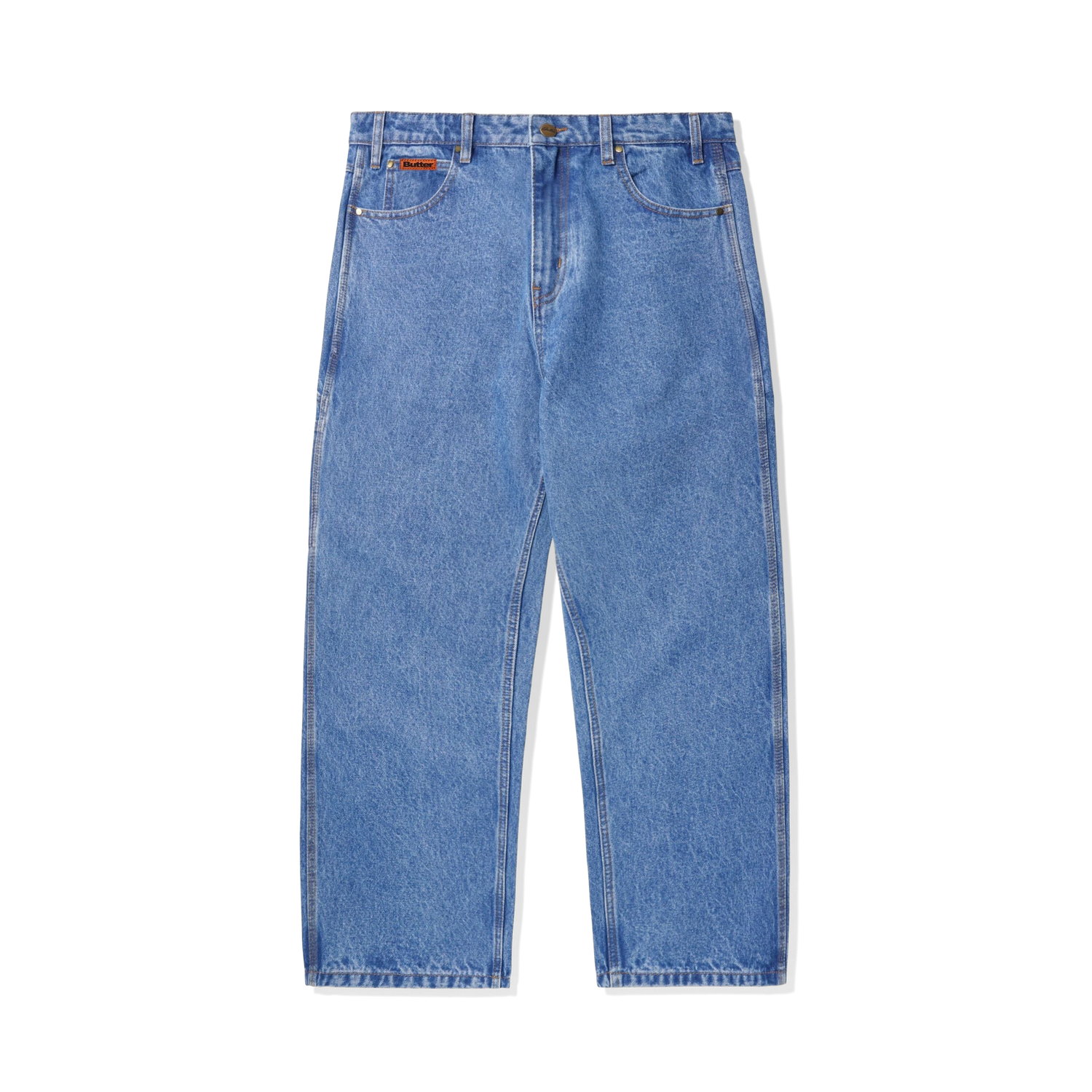 Relaxed Denim Jeans, Washed Indigo
