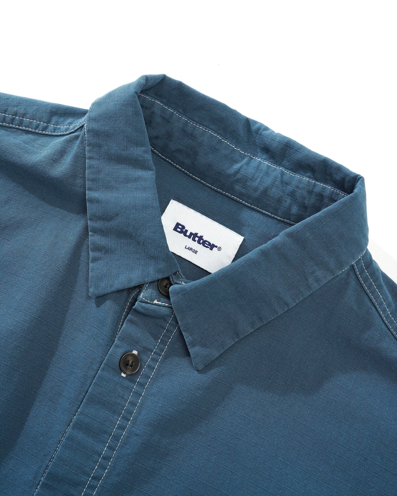 Ripstop Button Up Shirt, Work Blue