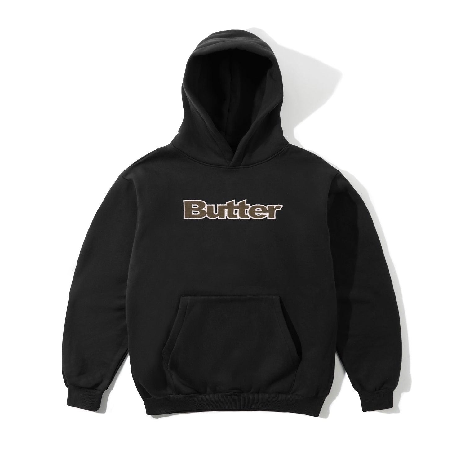 Ripstop Logo Applique Pullover Hood, Black