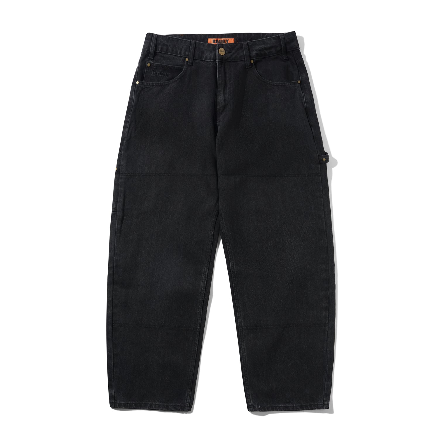 Rivet Denim Jeans, Washed Black