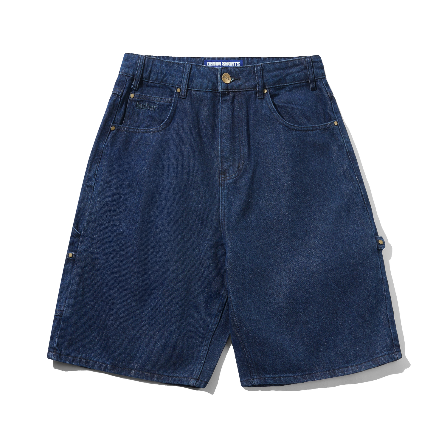 Rivet Denim Shorts, Raw Indigo