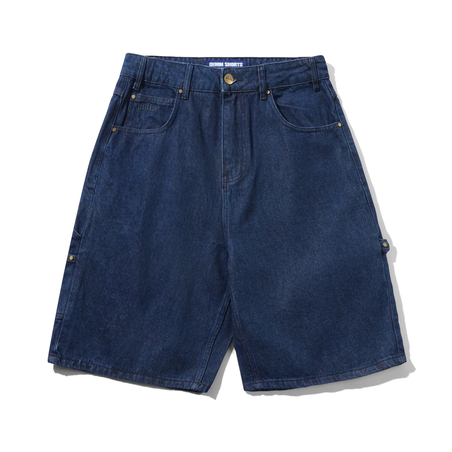 Rivet Denim Shorts, Raw Indigo