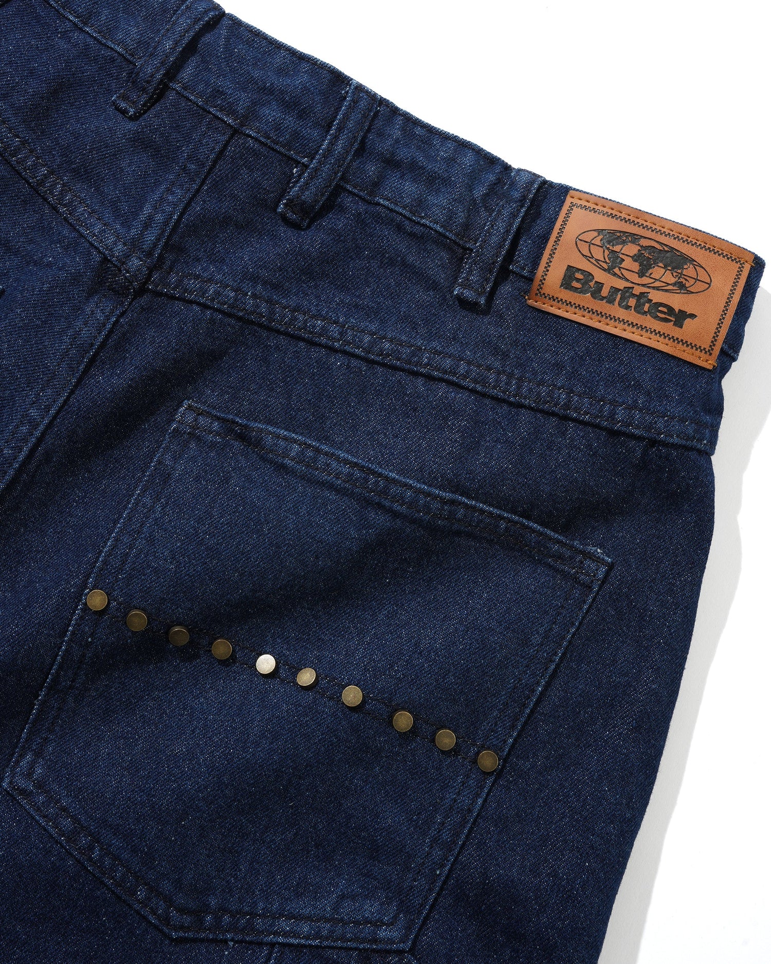Rivet Denim Shorts, Raw Indigo
