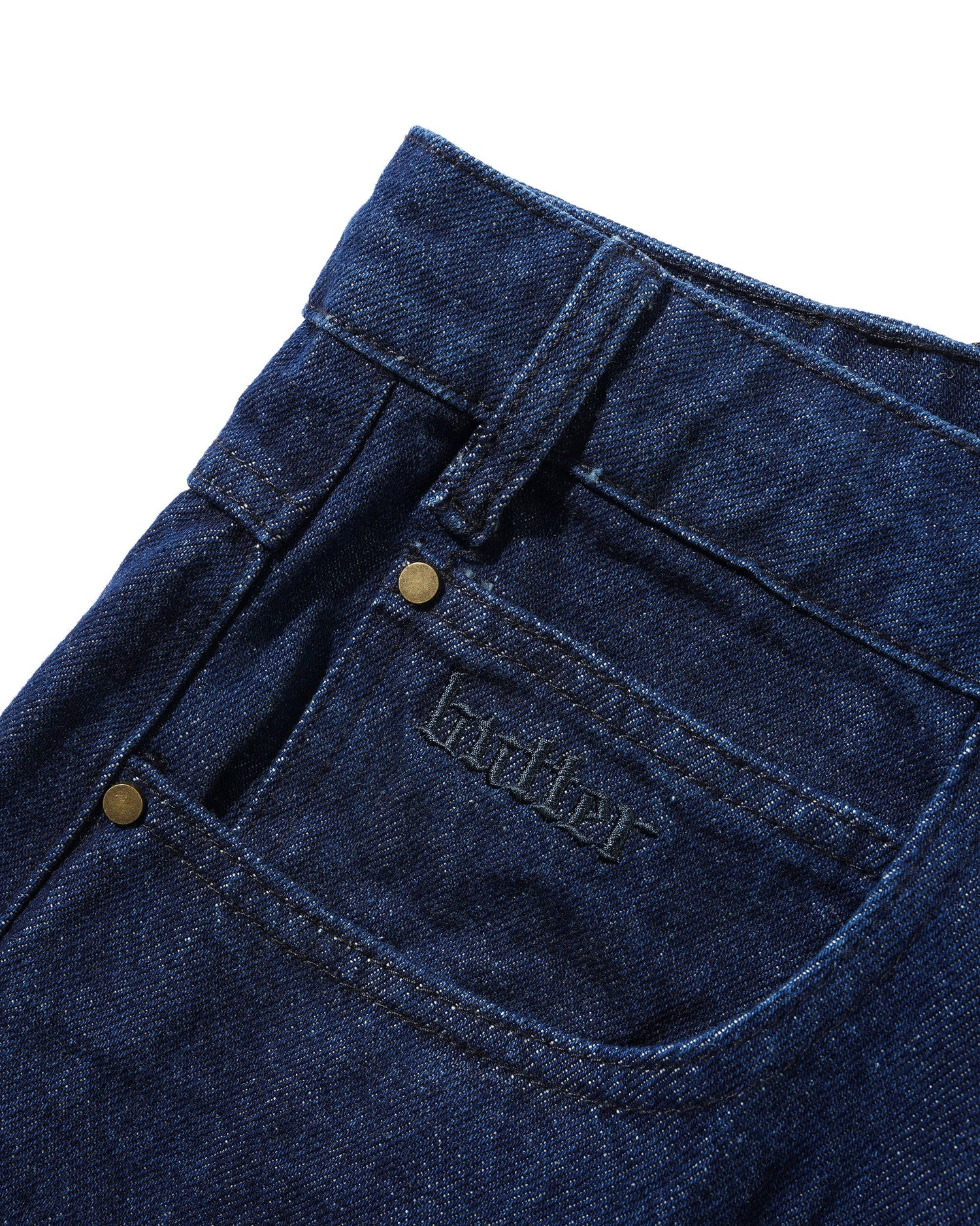Rivet Denim Shorts, Raw Indigo