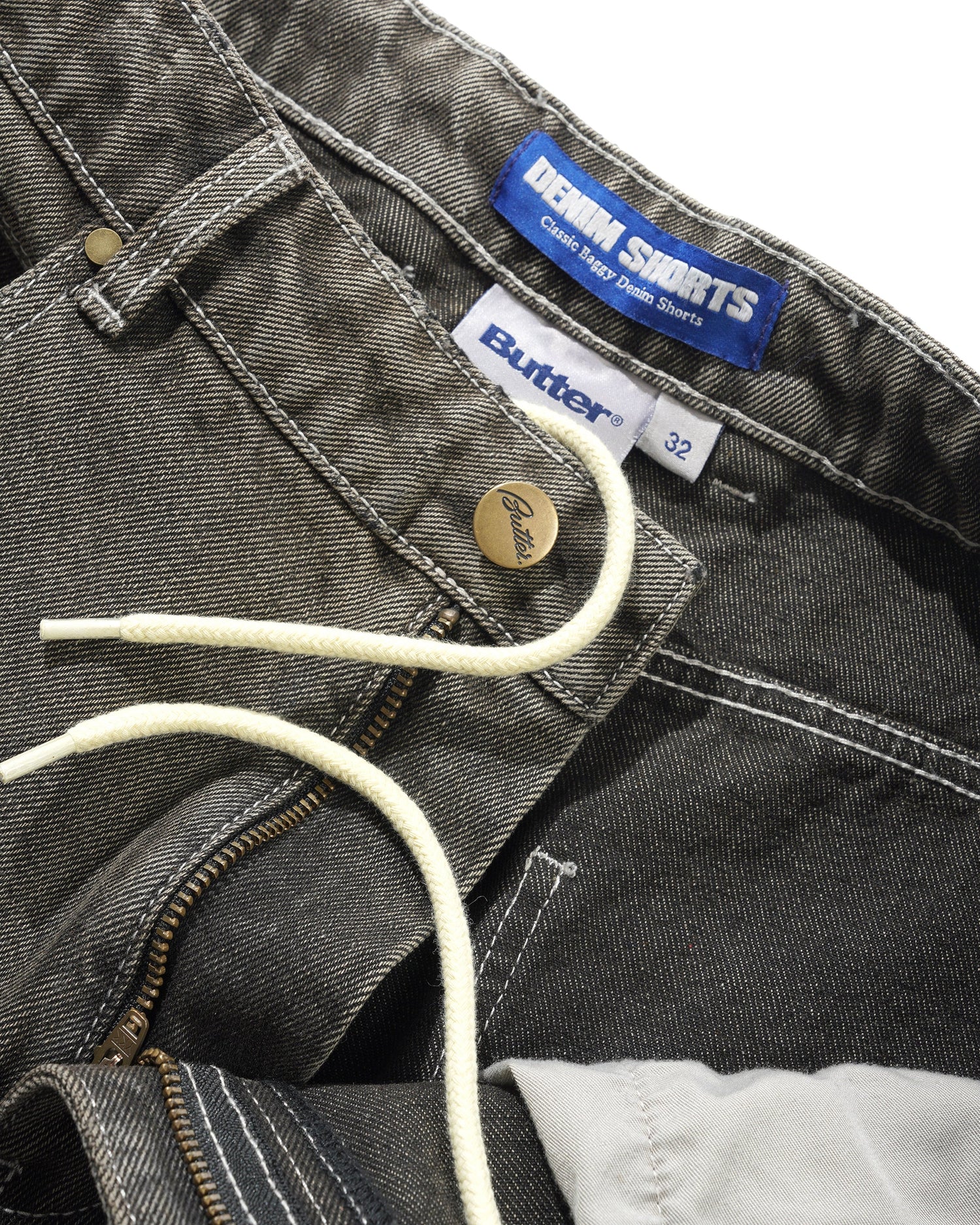 Roach Denim Shorts, Black Wash