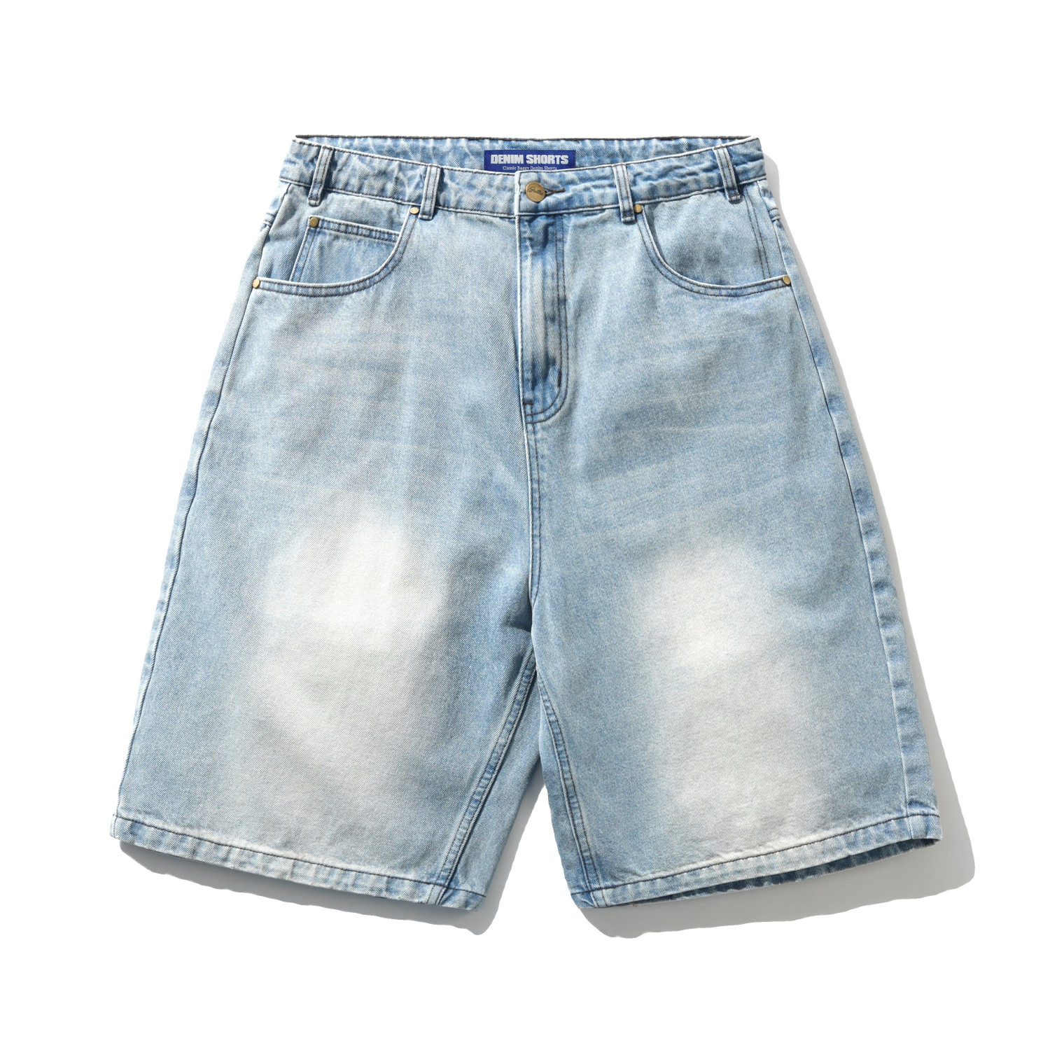 Roach Denim Shorts, Distressed Indigo