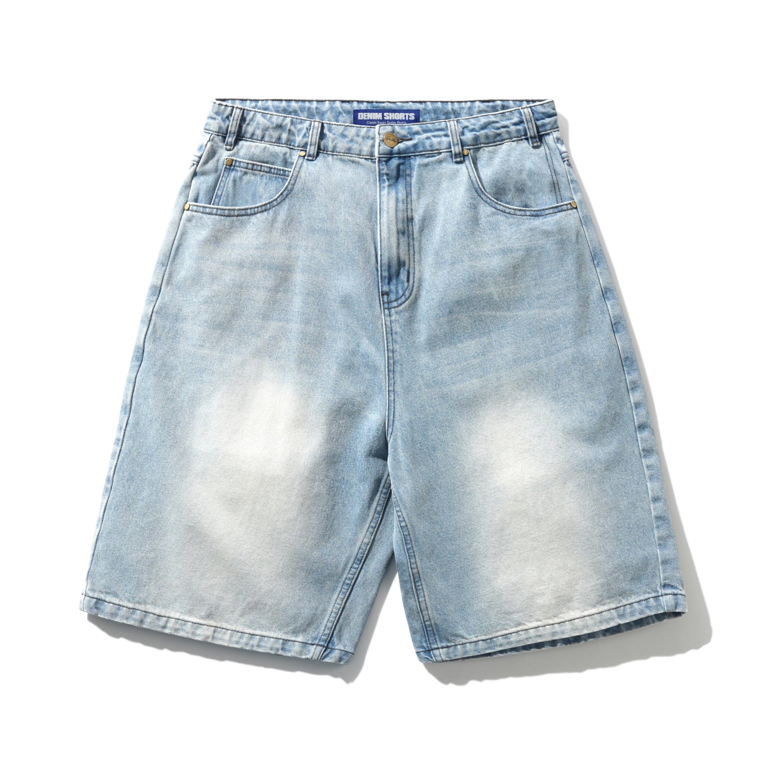 Roach Denim Shorts, Distressed Indigo