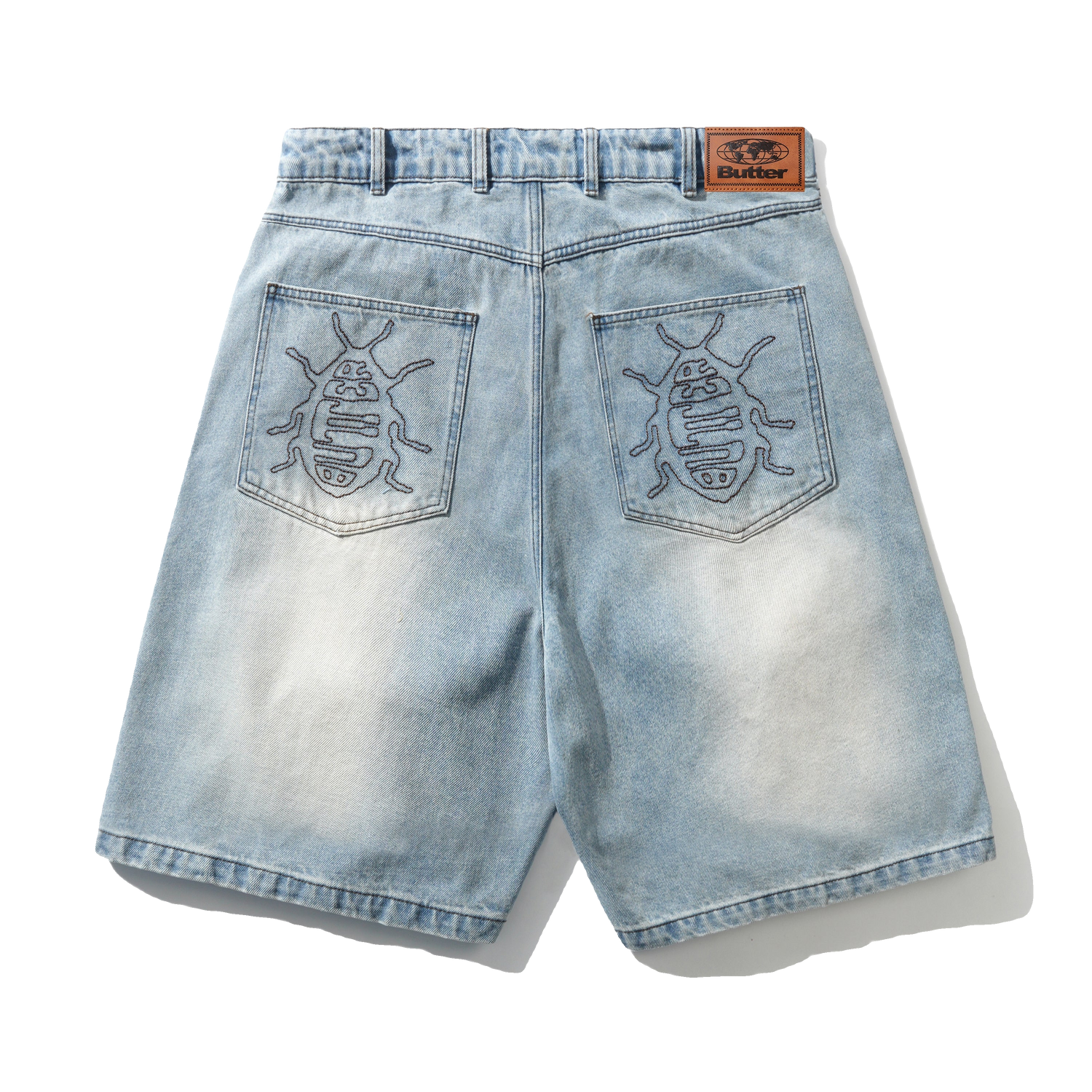 Roach Denim Shorts, Distressed Indigo