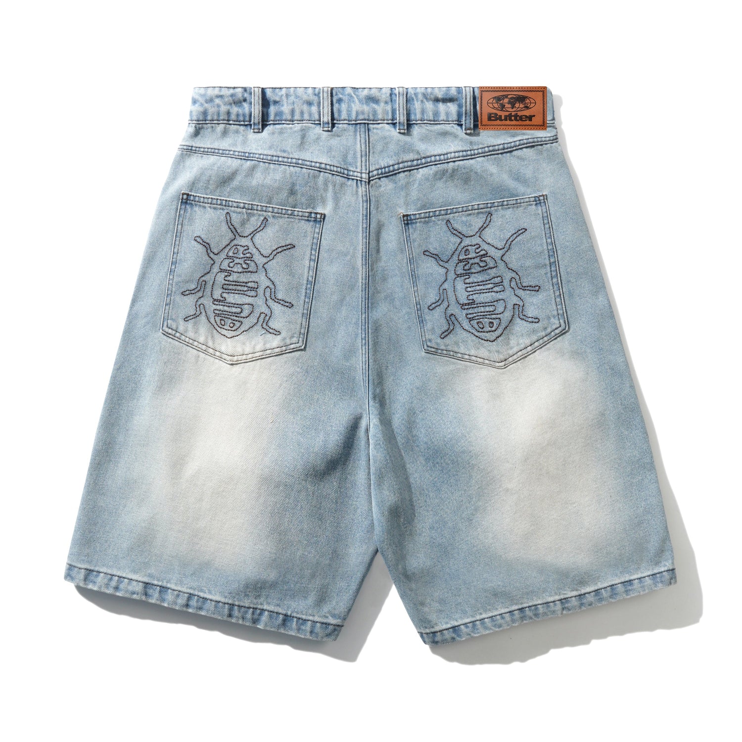 Roach Denim Shorts, Distressed Indigo