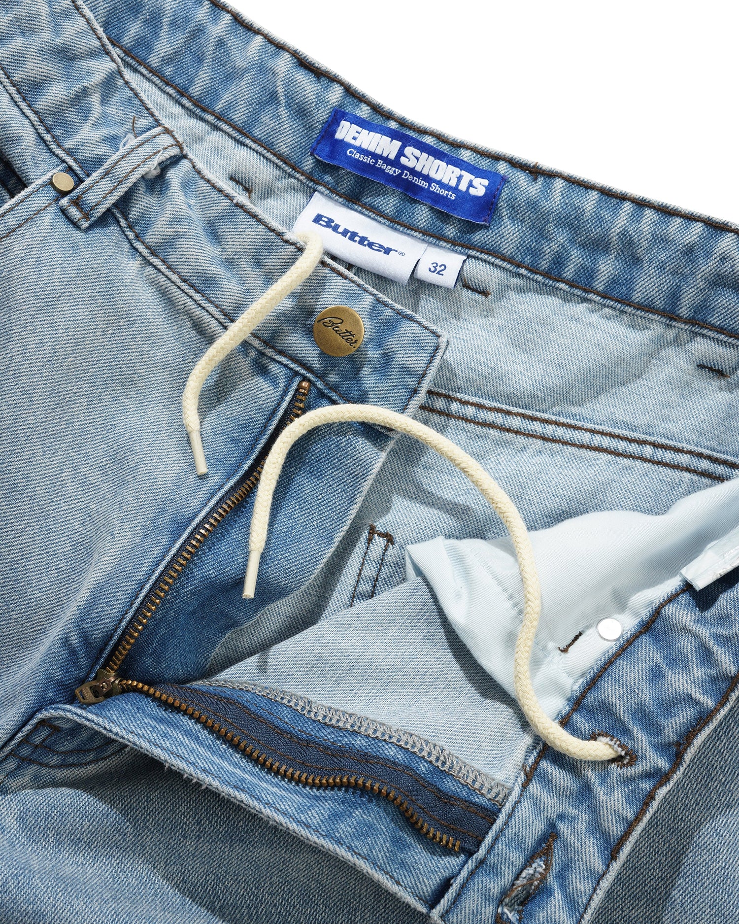 Roach Denim Shorts, Distressed Indigo