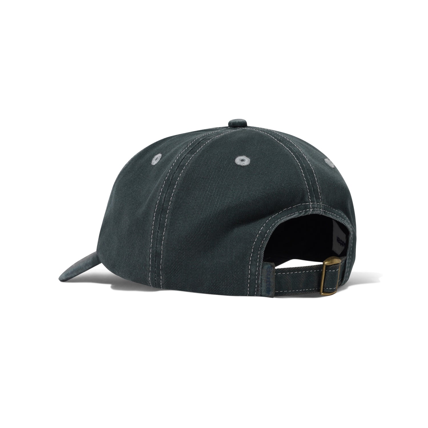 Rounded Logo 6 Panel Cap, Washed Black