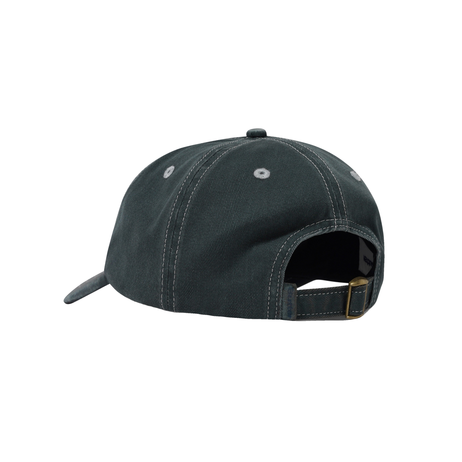 Rounded Logo 6 Panel Cap, Washed Black