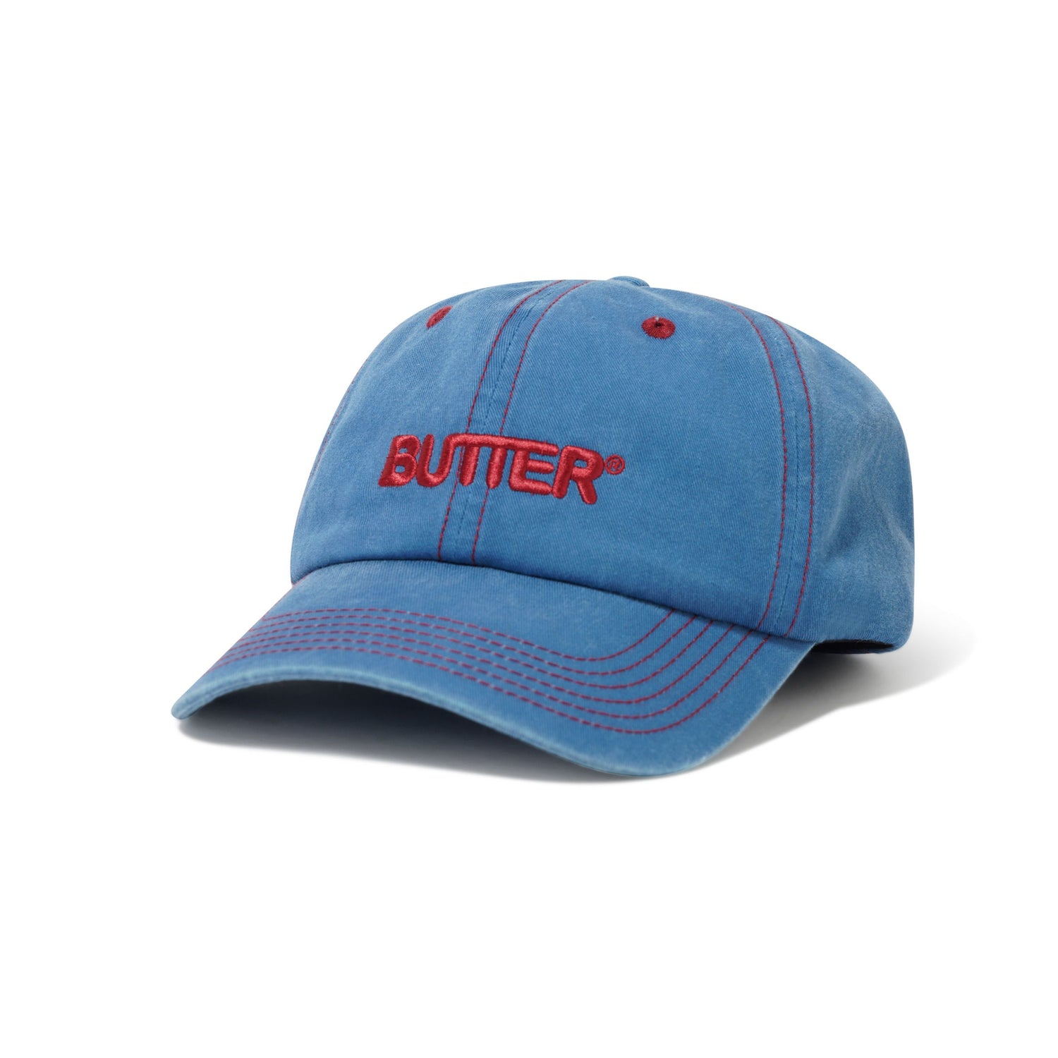 Rounded Logo 6 Panel Cap, Sky Blue