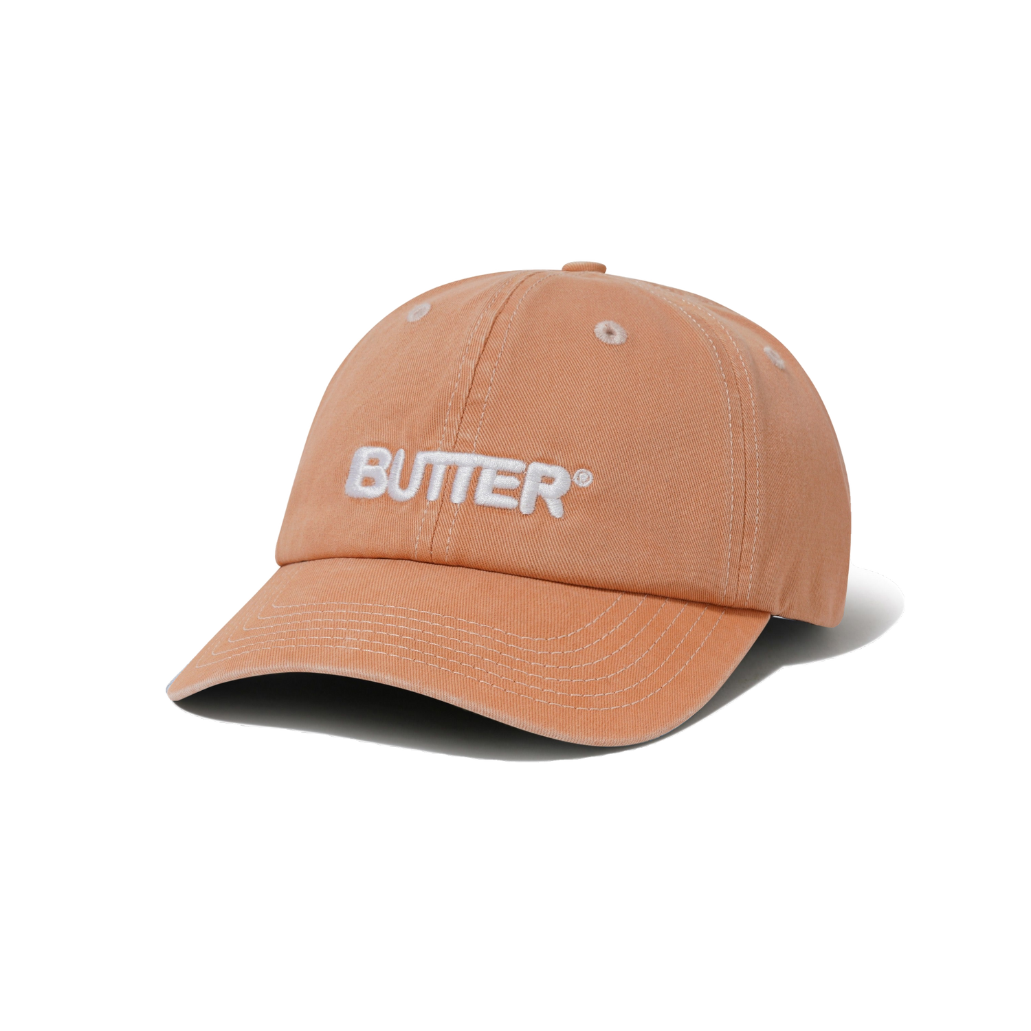 Rounded Logo 6 Panel Cap, Washed Orange