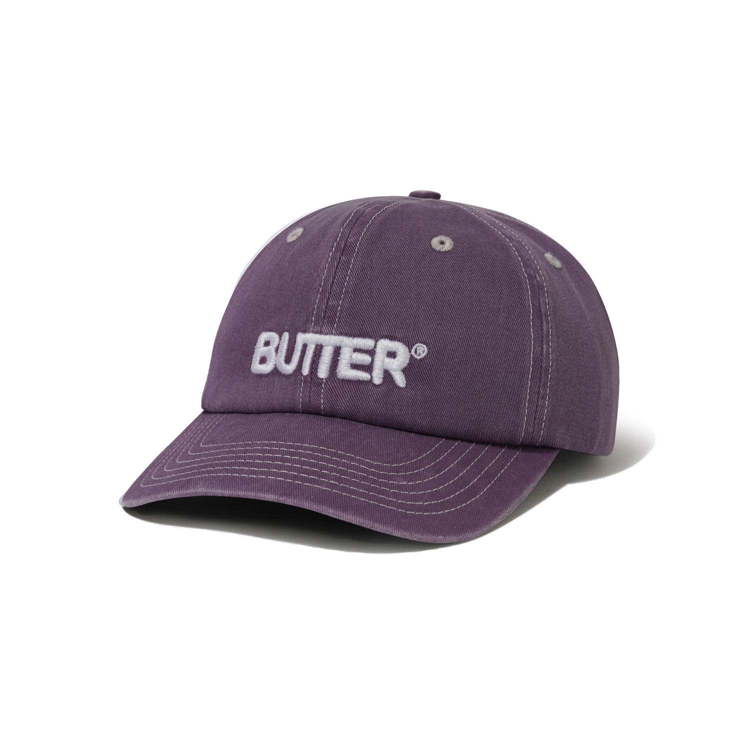 Rounded Logo 6 Panel Cap, Washed Eggplant