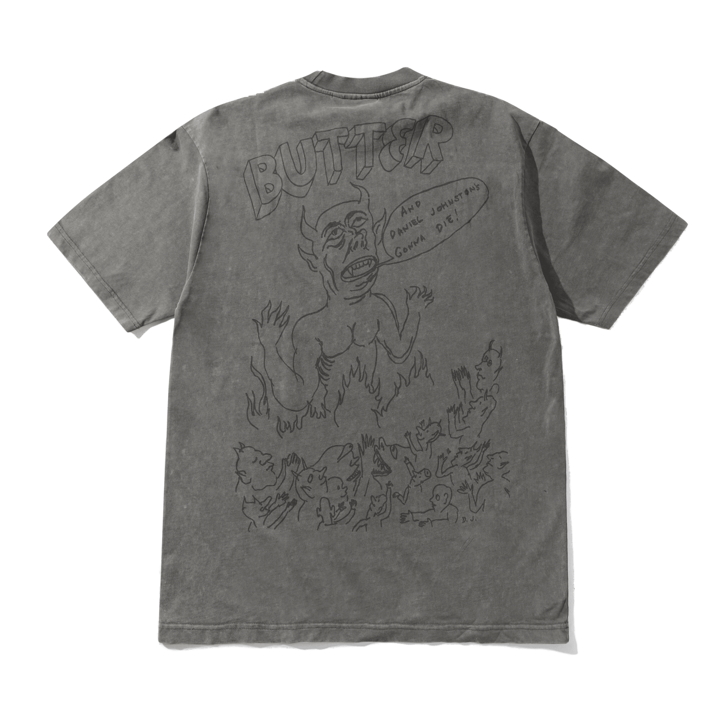 Satan Tee, Black Acid Wash