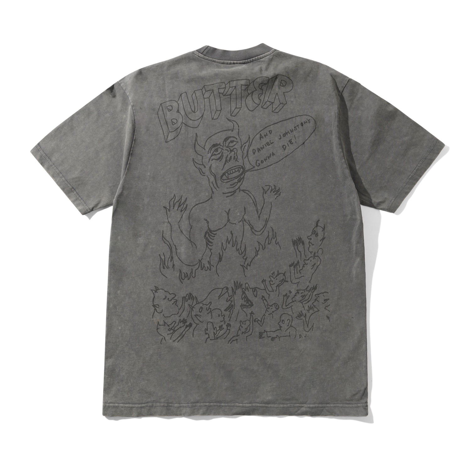 Satan Tee, Black Acid Wash
