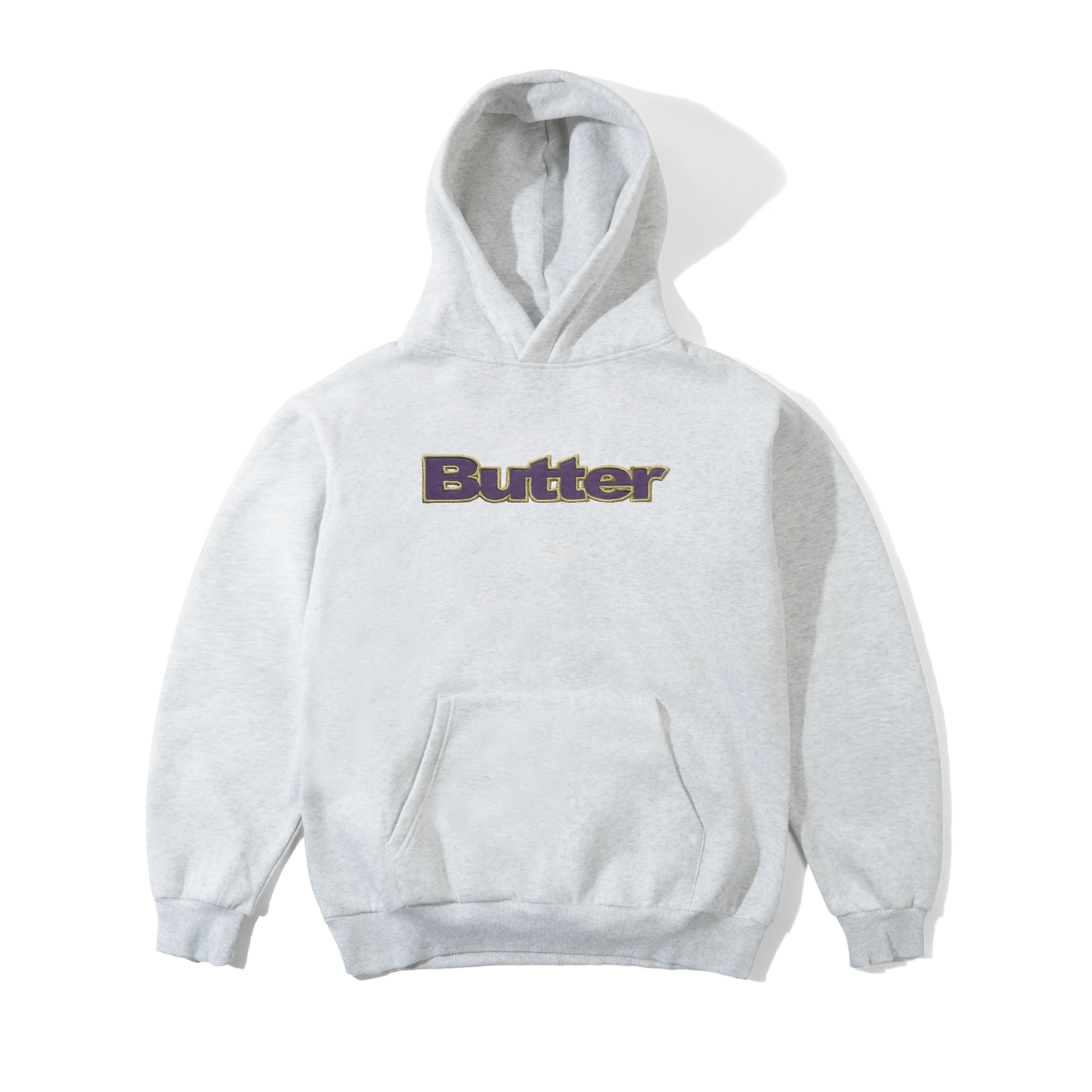 Satin Applique Pullover Hood, Ash