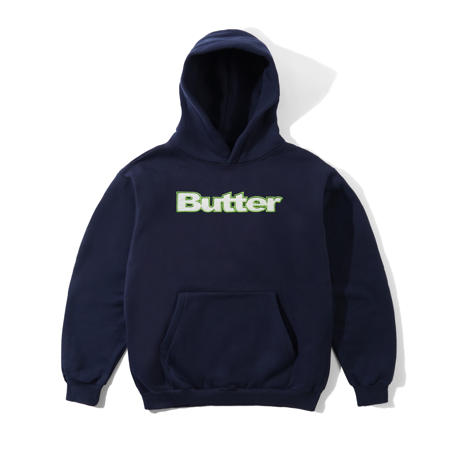 Satin Applique Pullover Hood, Navy