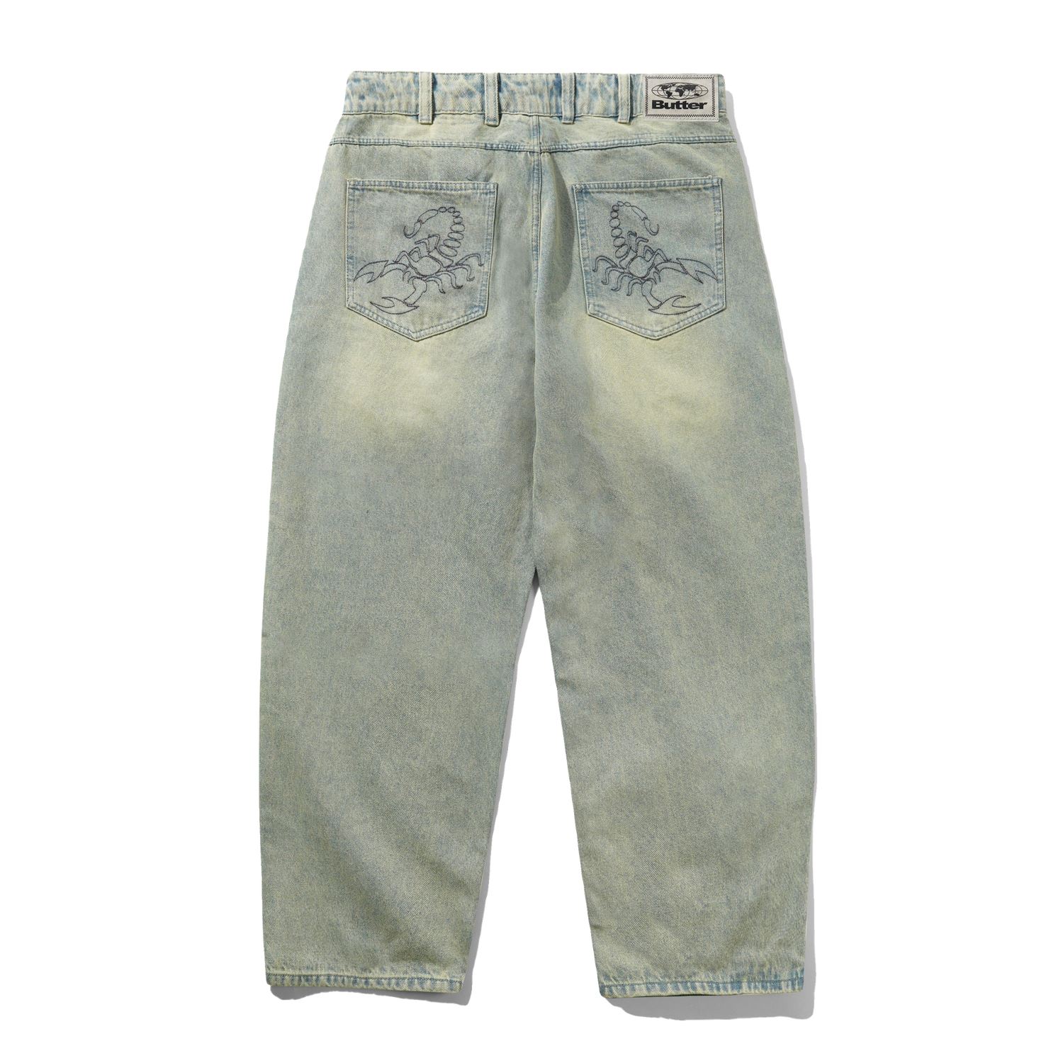 Scorpion Stitch Denim Jeans, Tinted Light Blue