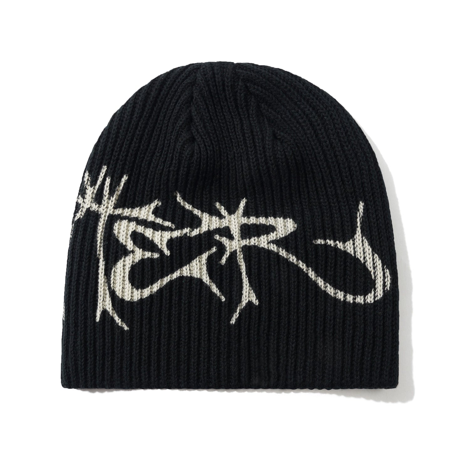 Scrawling Skully Beanie, Black