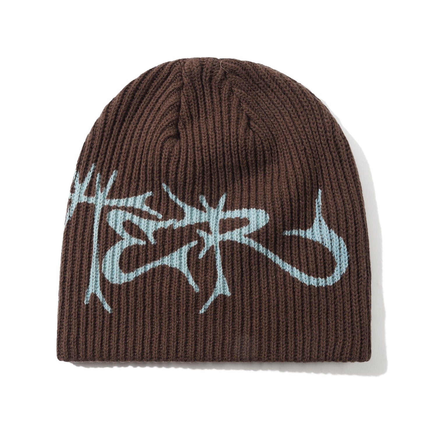 Scrawling Skully Beanie, Brown