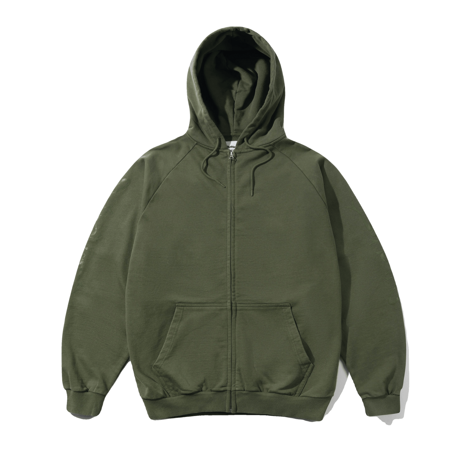 Scrawling Zip-Thru Hood, Washed Dull Army