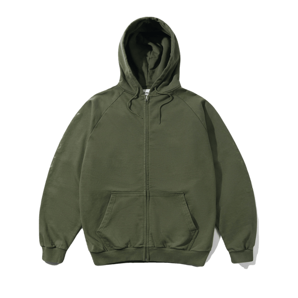 Scrawling Zip-Thru Hood, Washed Dull Army – Butter Goods