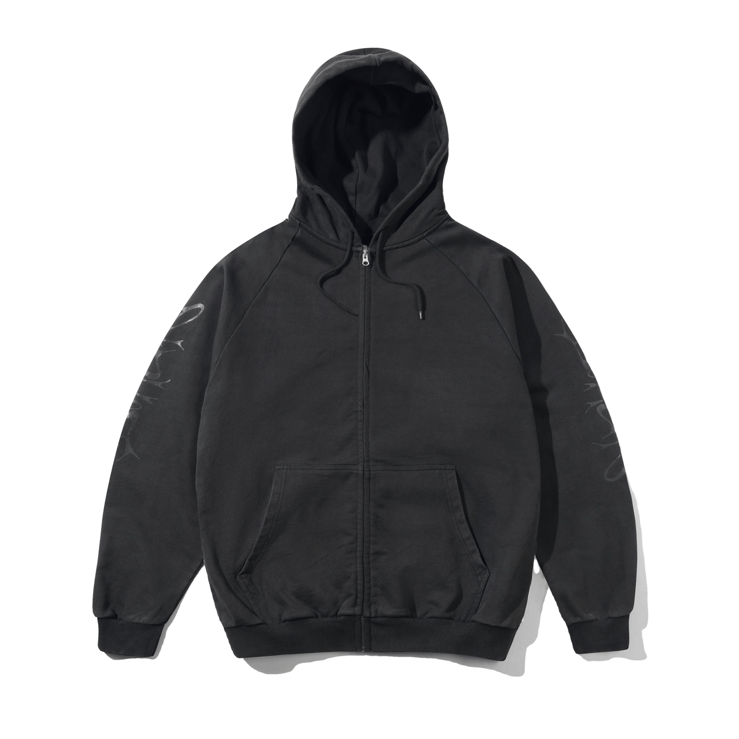 Scrawling Zip-Thru Hood, Washed Midnight