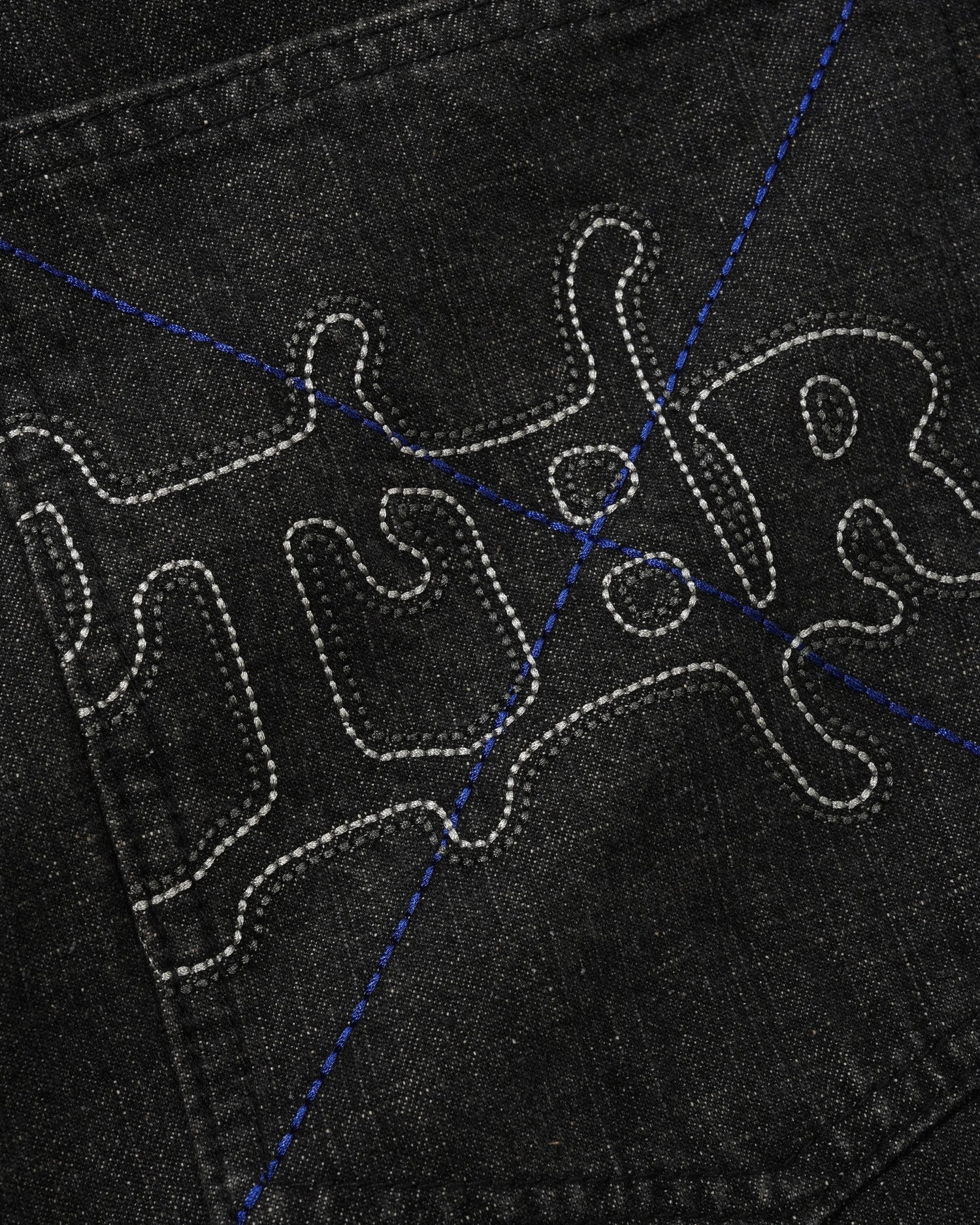 Serif Baggy Denim Jeans, Streaky Faded Black