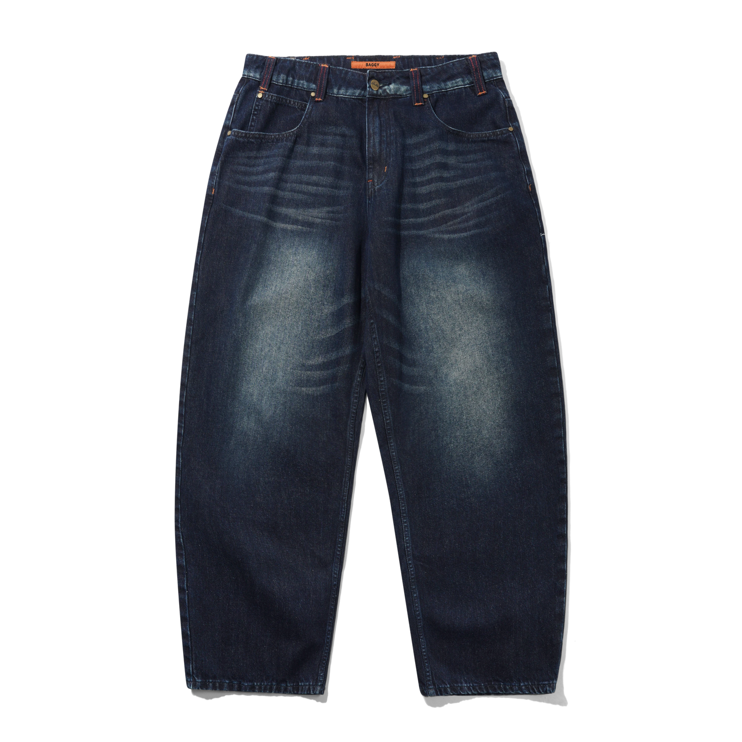 Serif Baggy Denim Jeans, Worn Dark Indigo