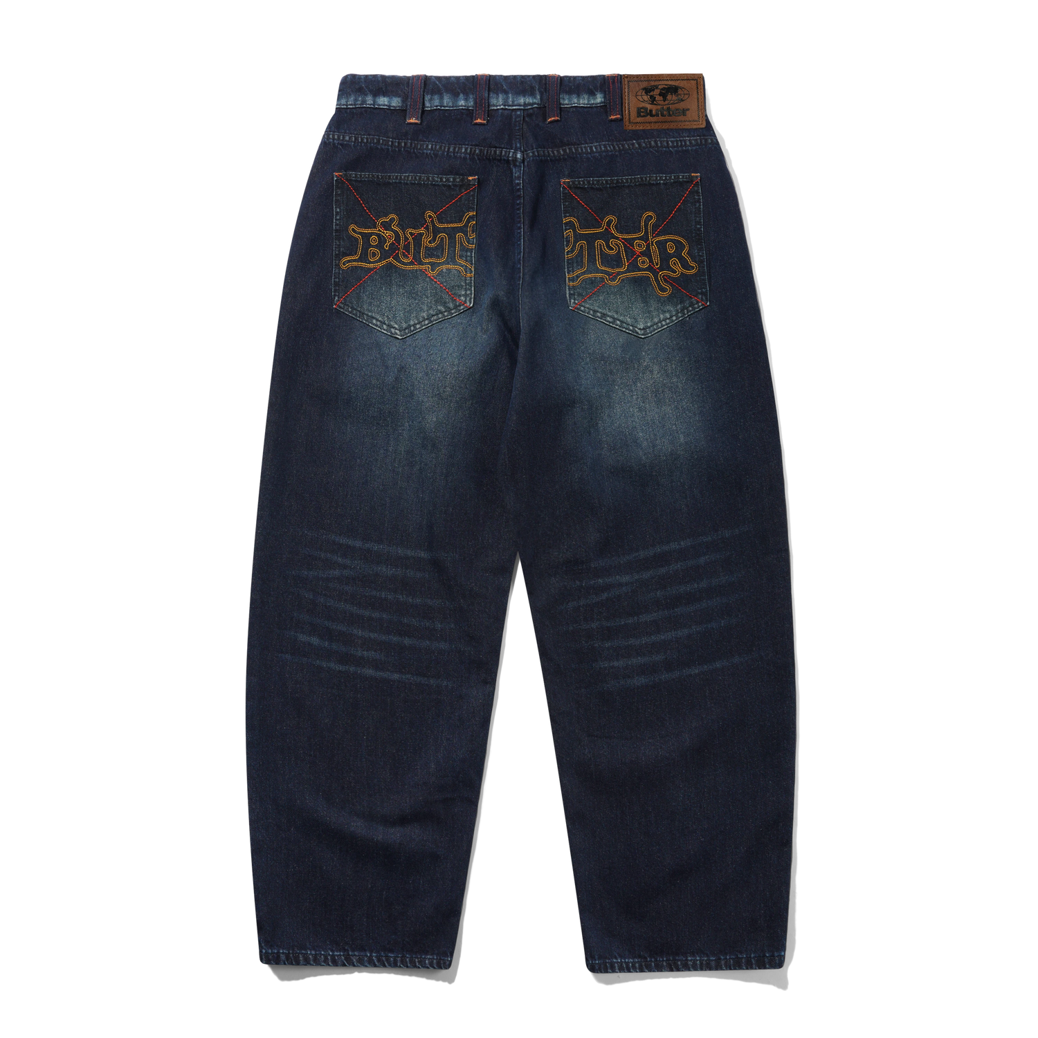 Serif Baggy Denim Jeans, Worn Dark Indigo