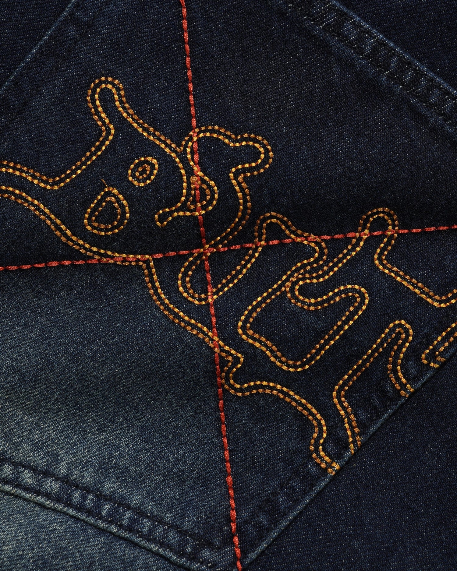 Serif Baggy Denim Shorts, Worn Dark Indigo