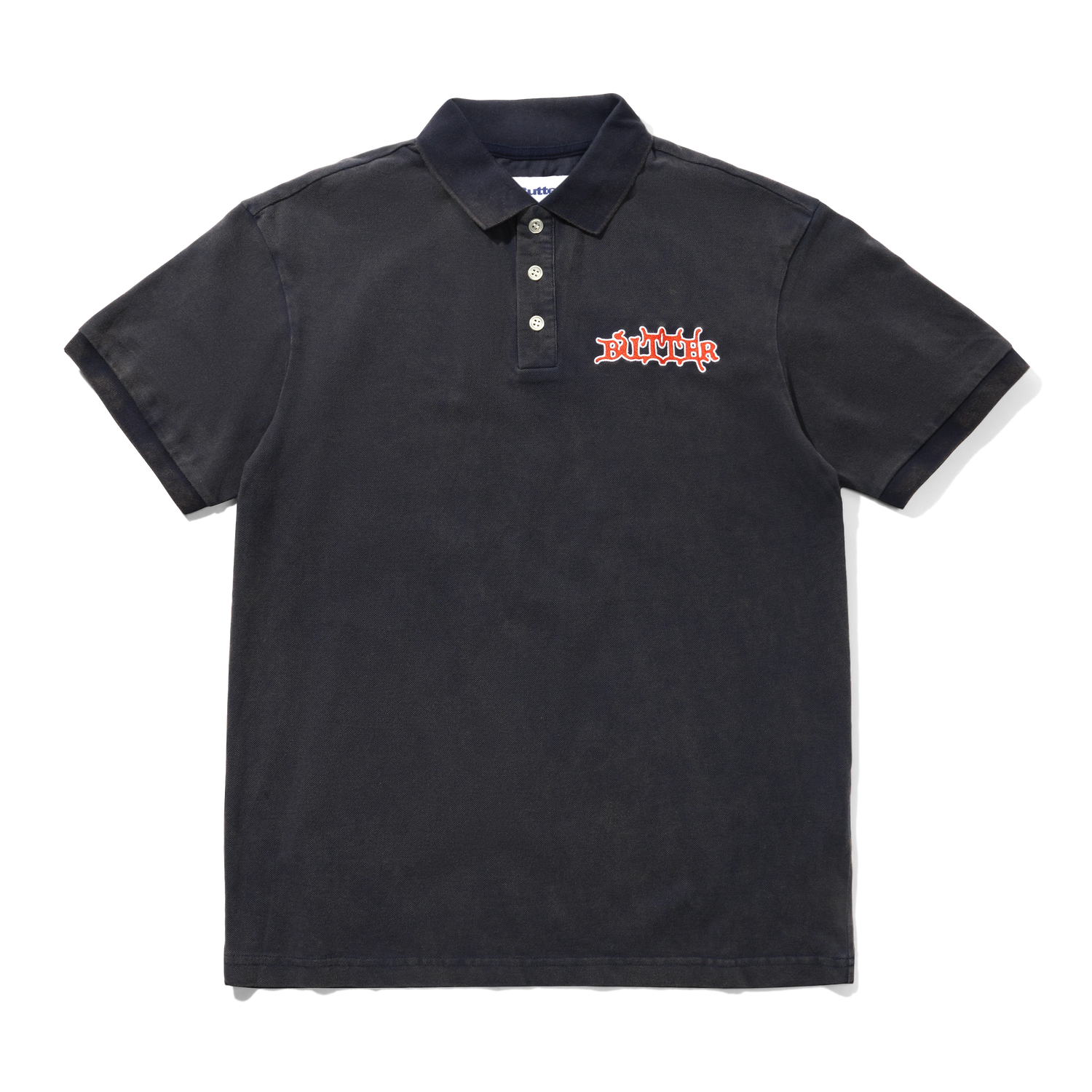 Serif Polo Shirt, Washed Navy