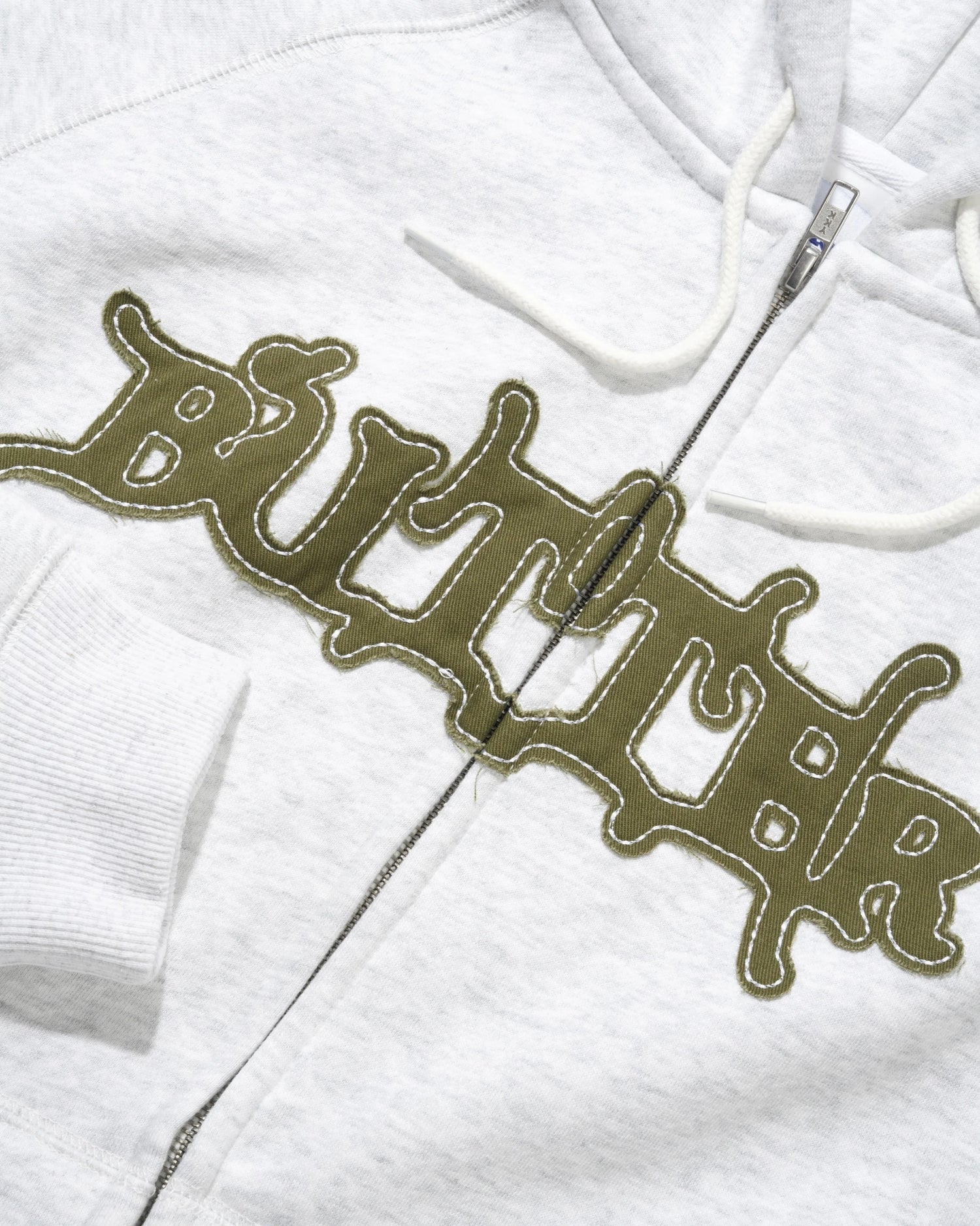 Serif Zip-Thru Hood, Ash