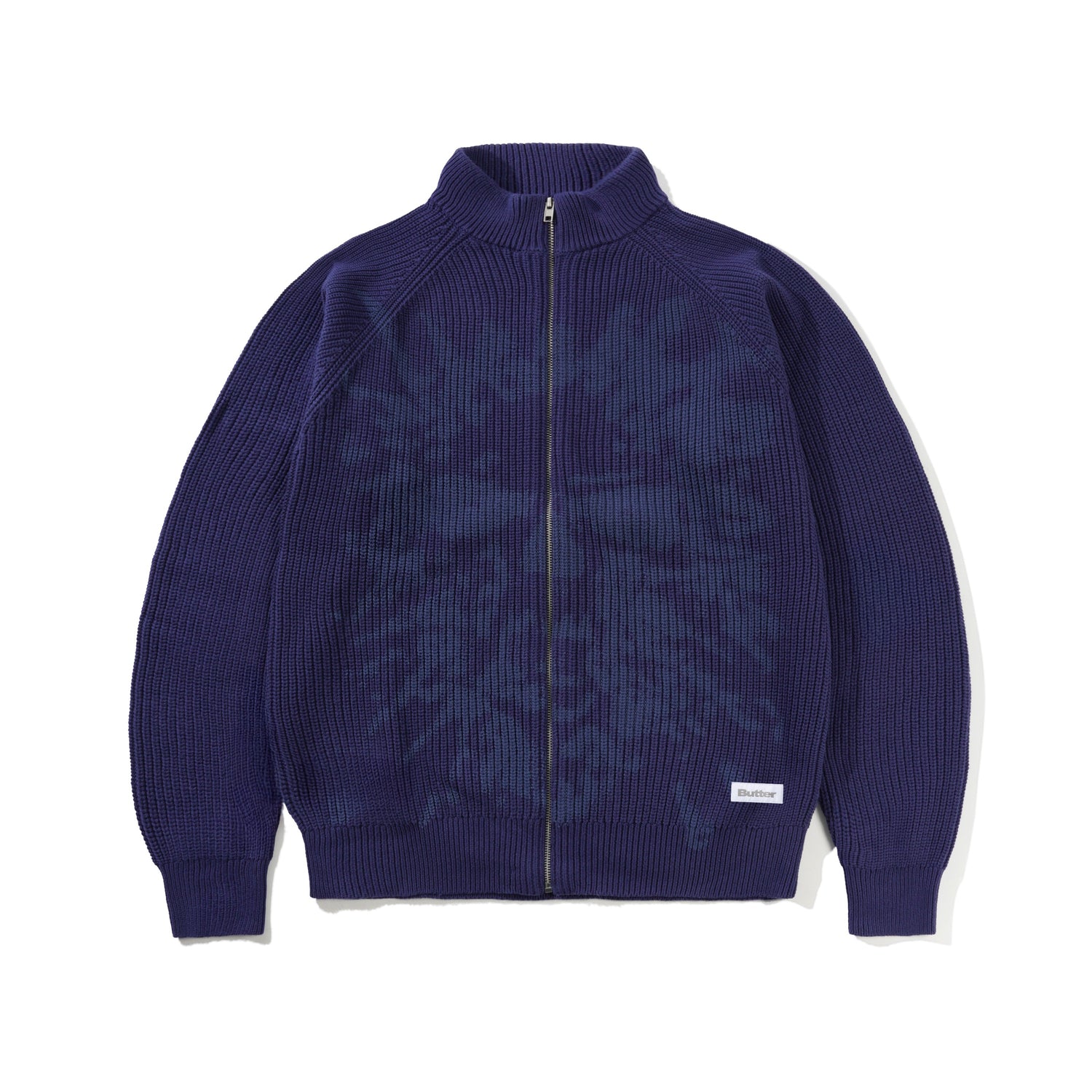 Shout Zip-Thru Knit Sweater, Dark Blue