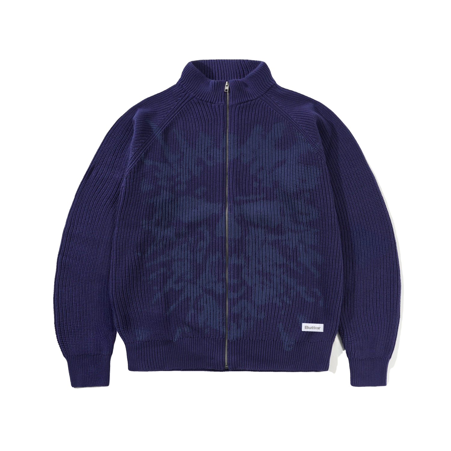 Shout Zip-Thru Knit Sweater, Dark Blue