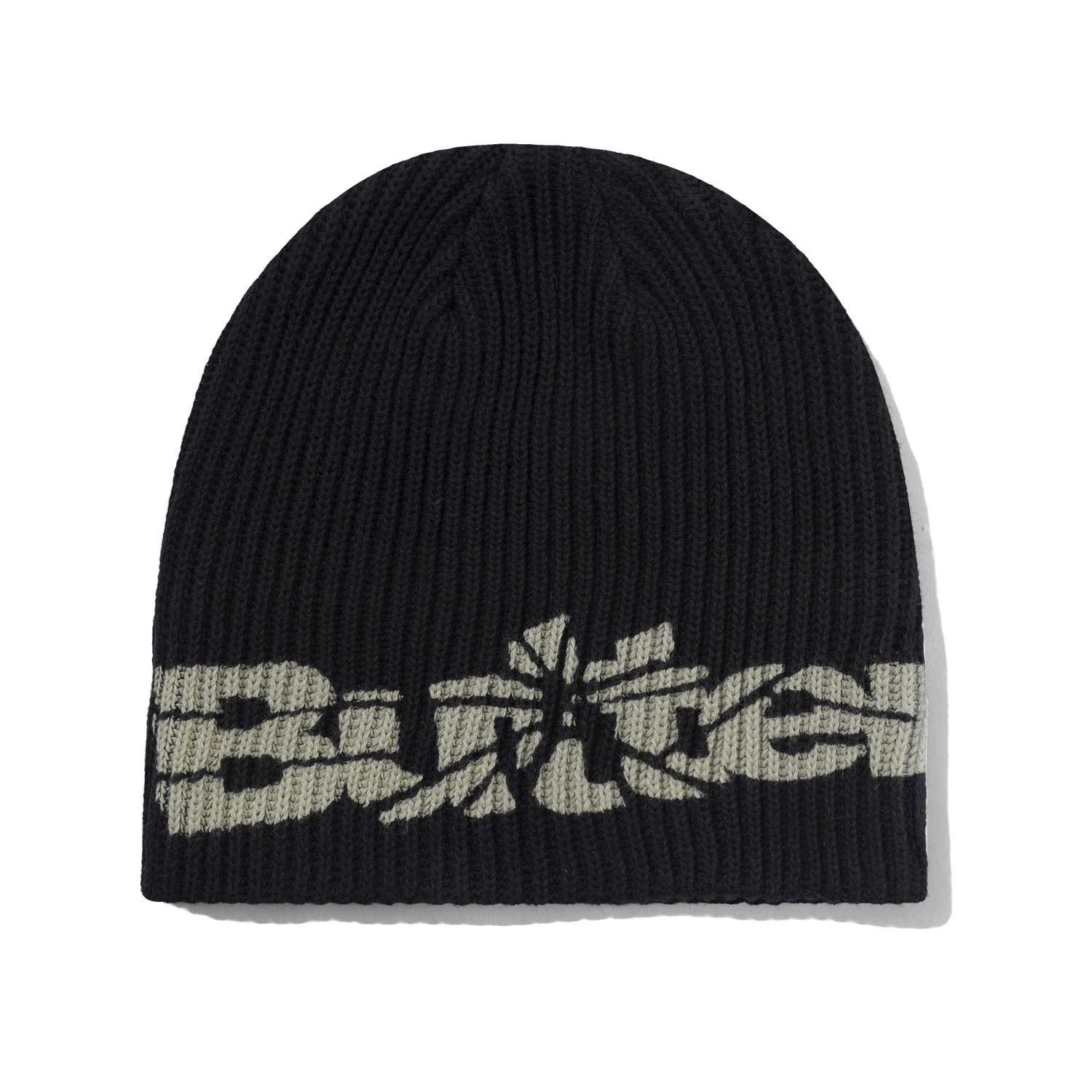 Smashed Logo Knit Skully Beanie, Black