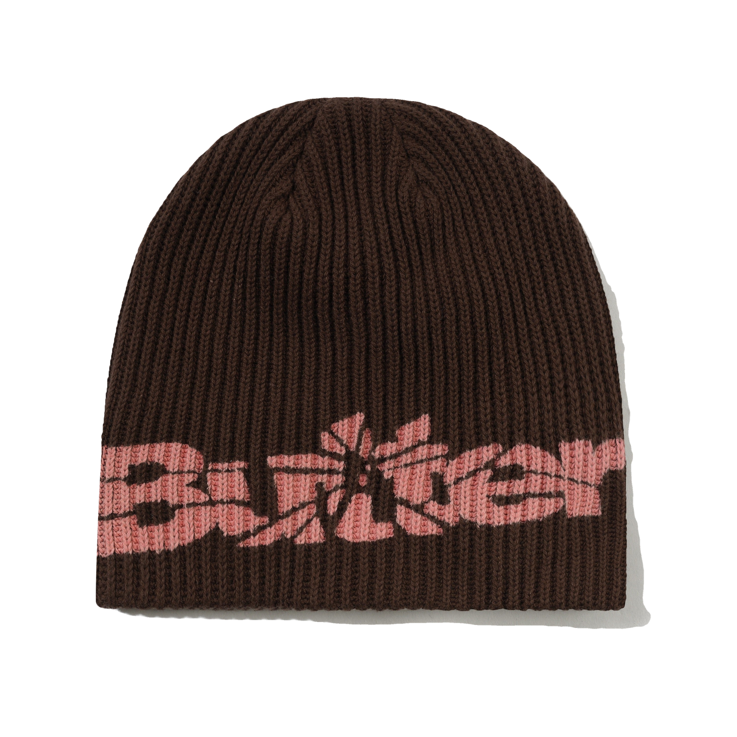 Smashed Logo Knit Skully Beanie, Brown