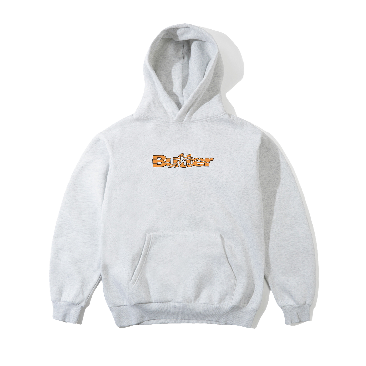 Smashed Logo Pullover Hood, Ash