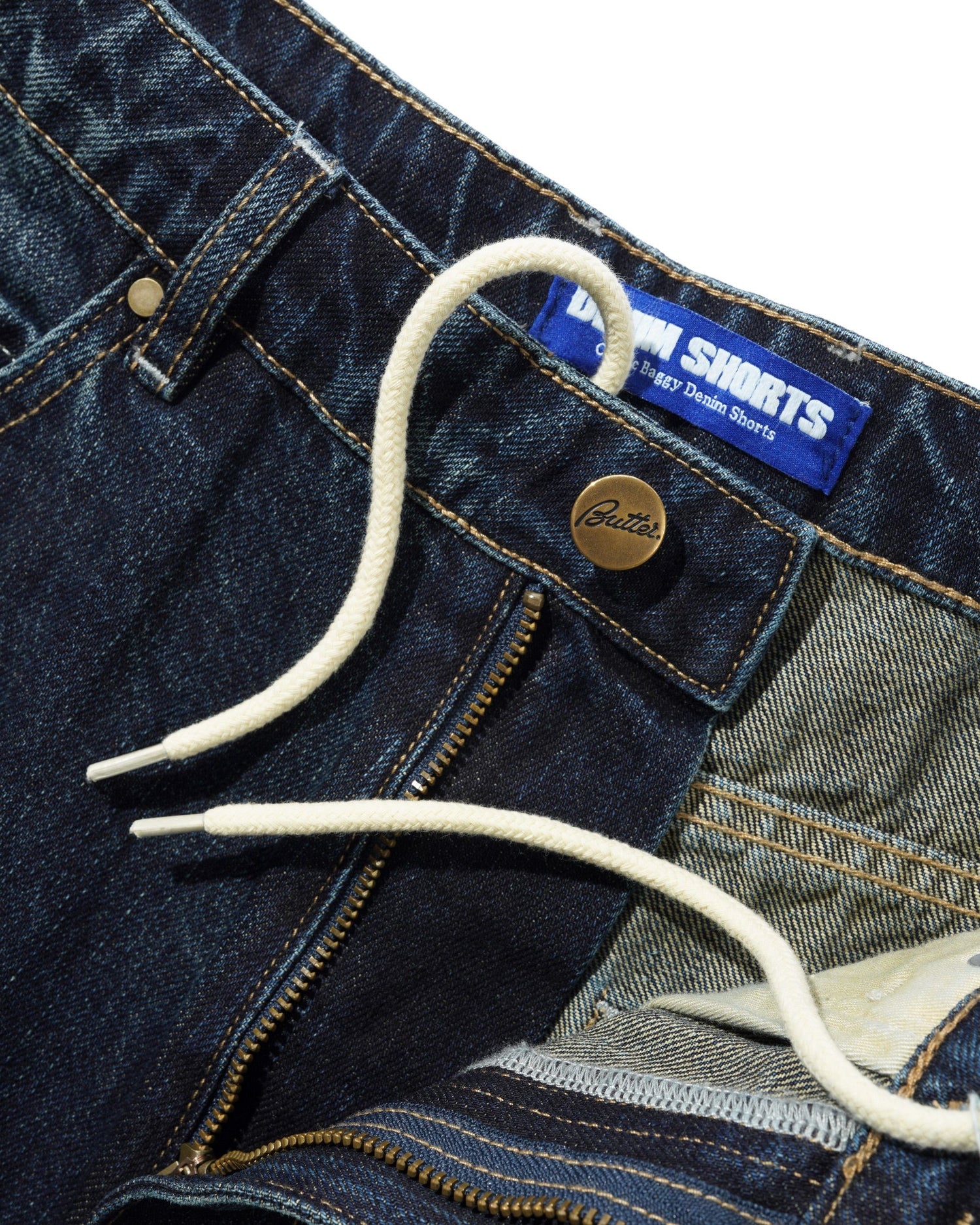 Solar Fade Denim Shorts, Blue Tint Ripple