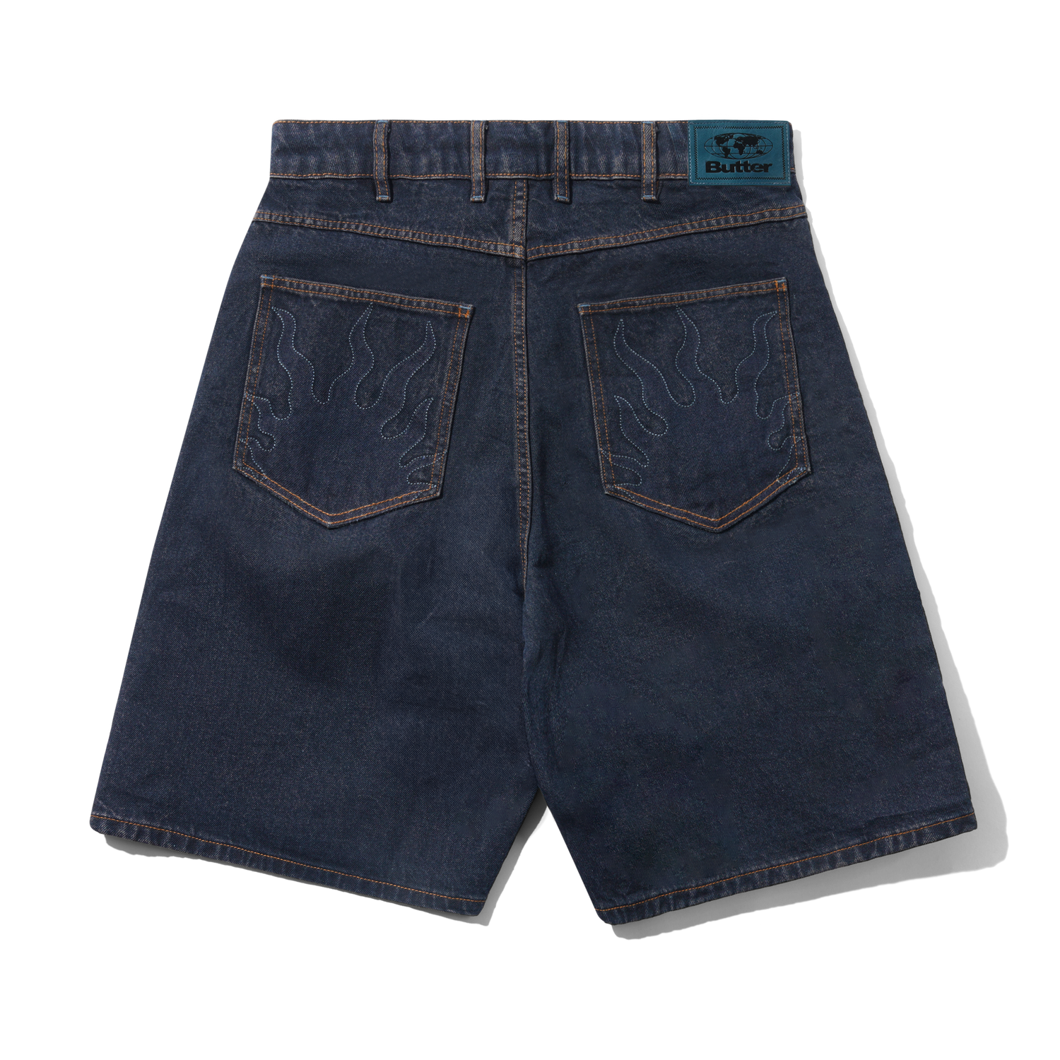 Solar Fade Denim Shorts, Tinted Dark Indigo
