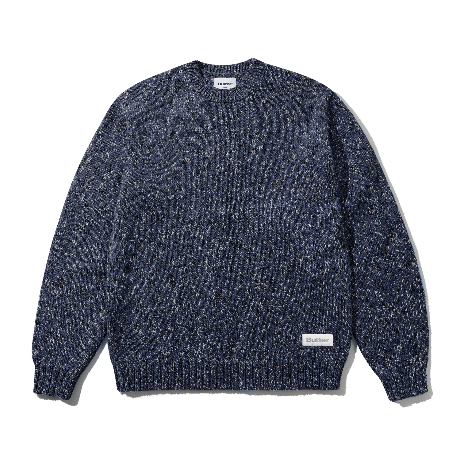 Speckle Knit Sweater, Navy