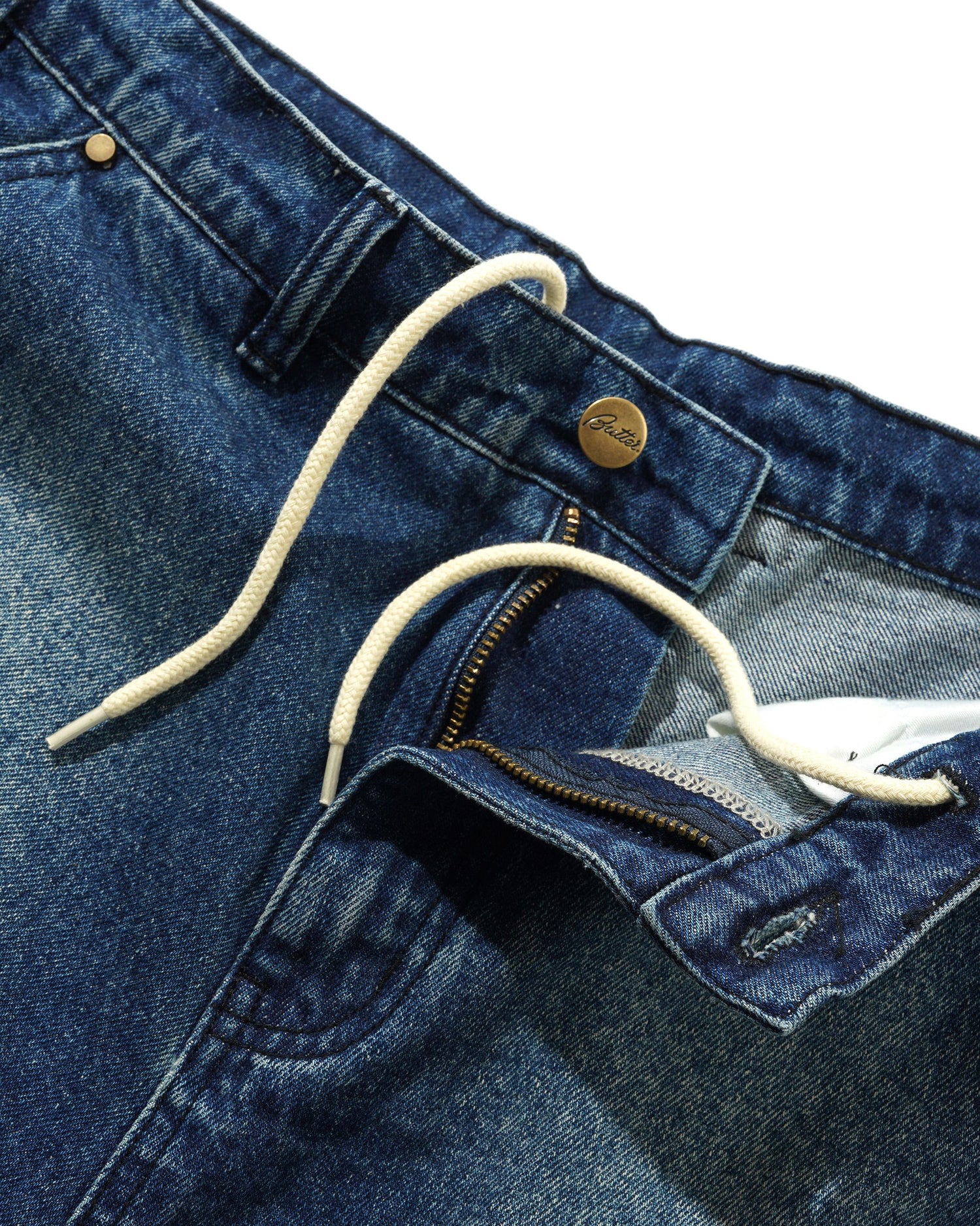 Spike Denim Jeans, Distressed Indigo