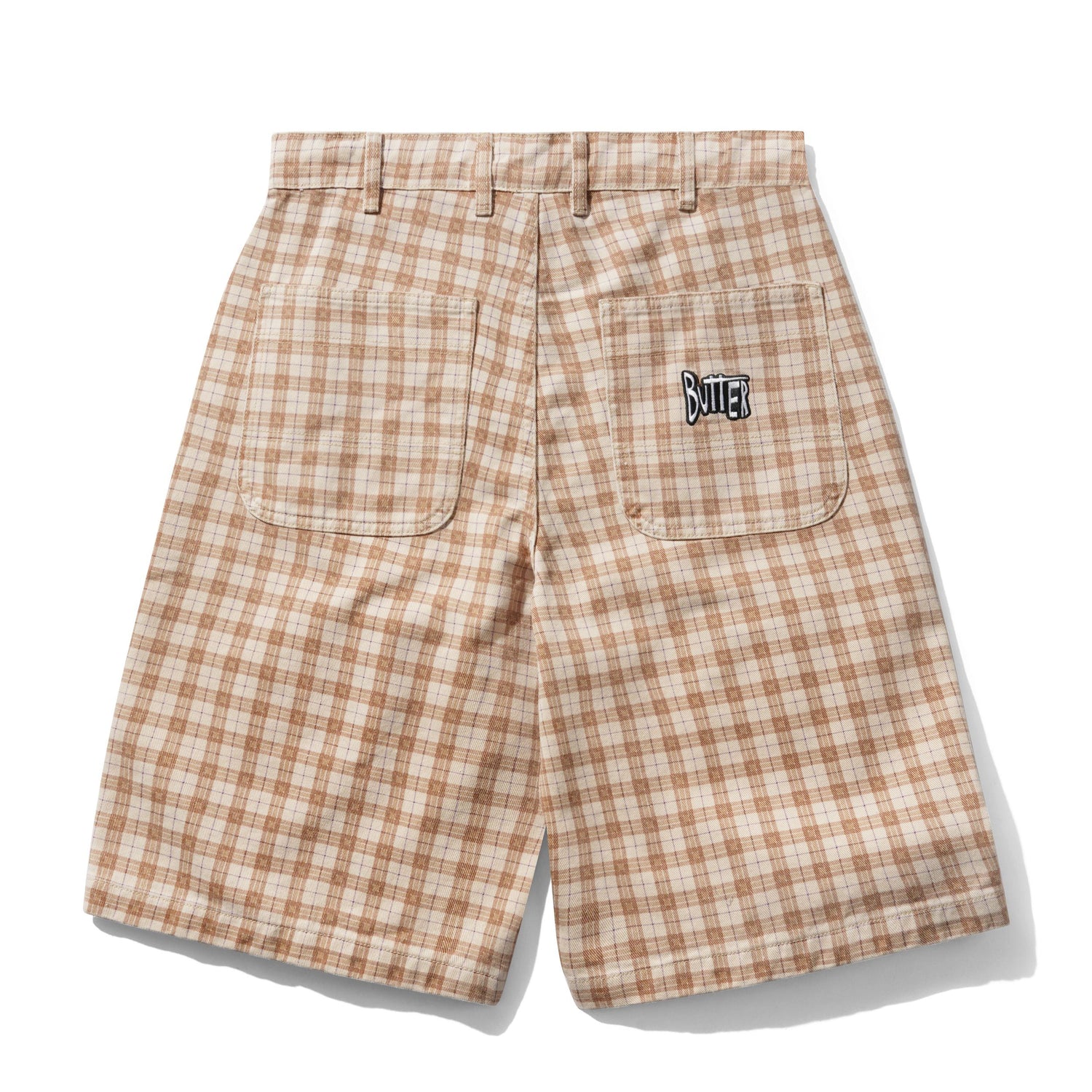 Spike Work Shorts, Sandstone Plaid