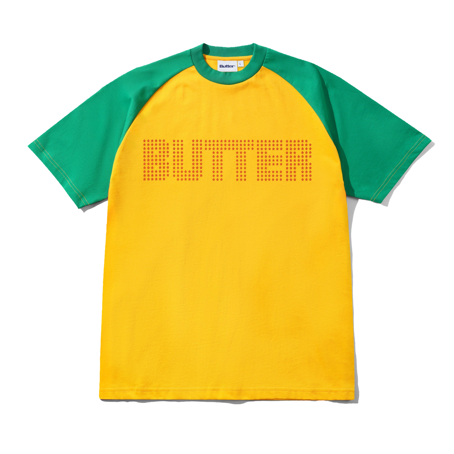 Stars Raglan Tee, Green / Gold
