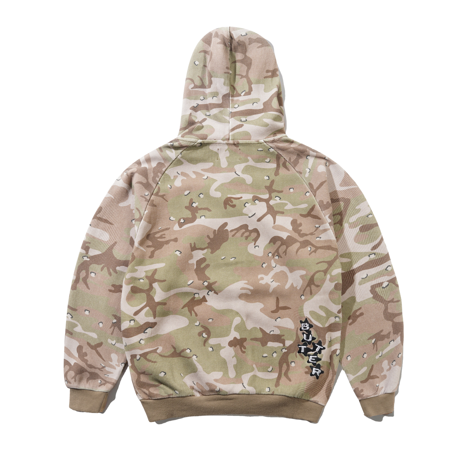 Stars Waffle Zip-Thru Hood, Desert Camo