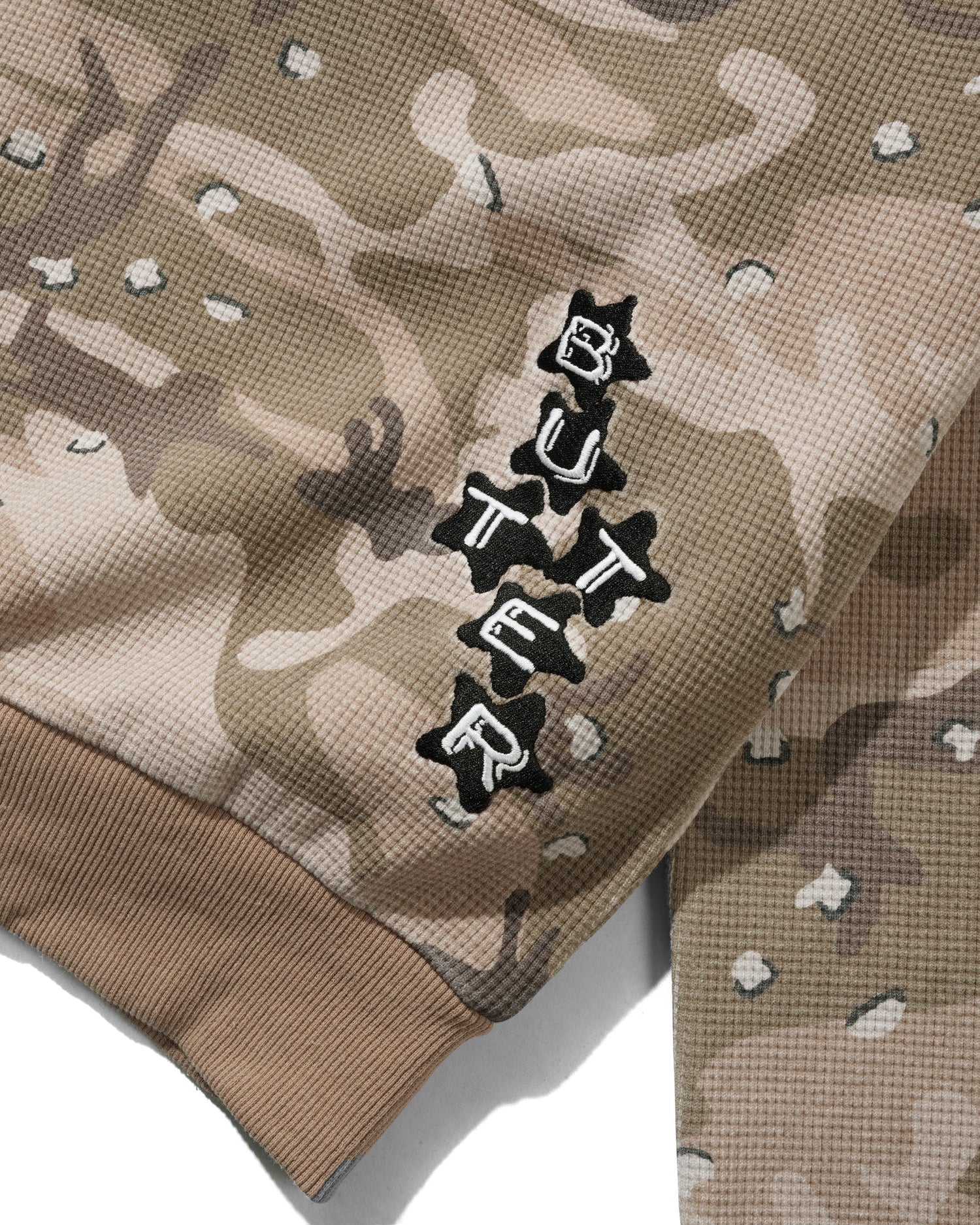 Stars Waffle Zip-Thru Hood, Desert Camo
