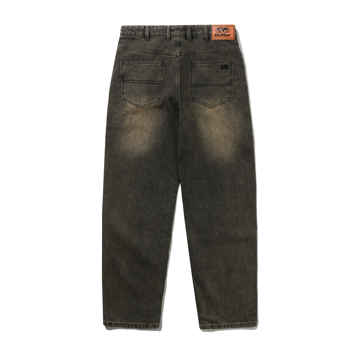 Straight Leg Denim Jeans, Brown Tint